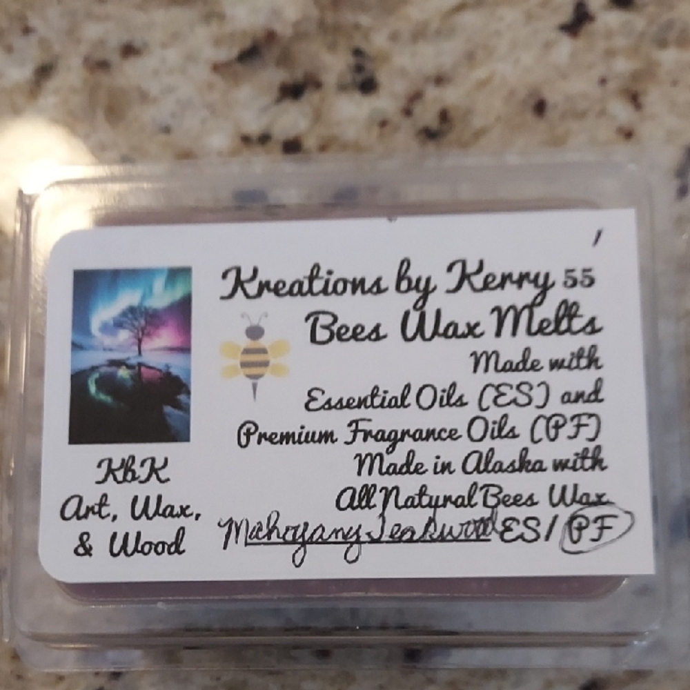 Mahogany Teakwood Bees Wax Melts - Non-Toxic and Clean Burning
